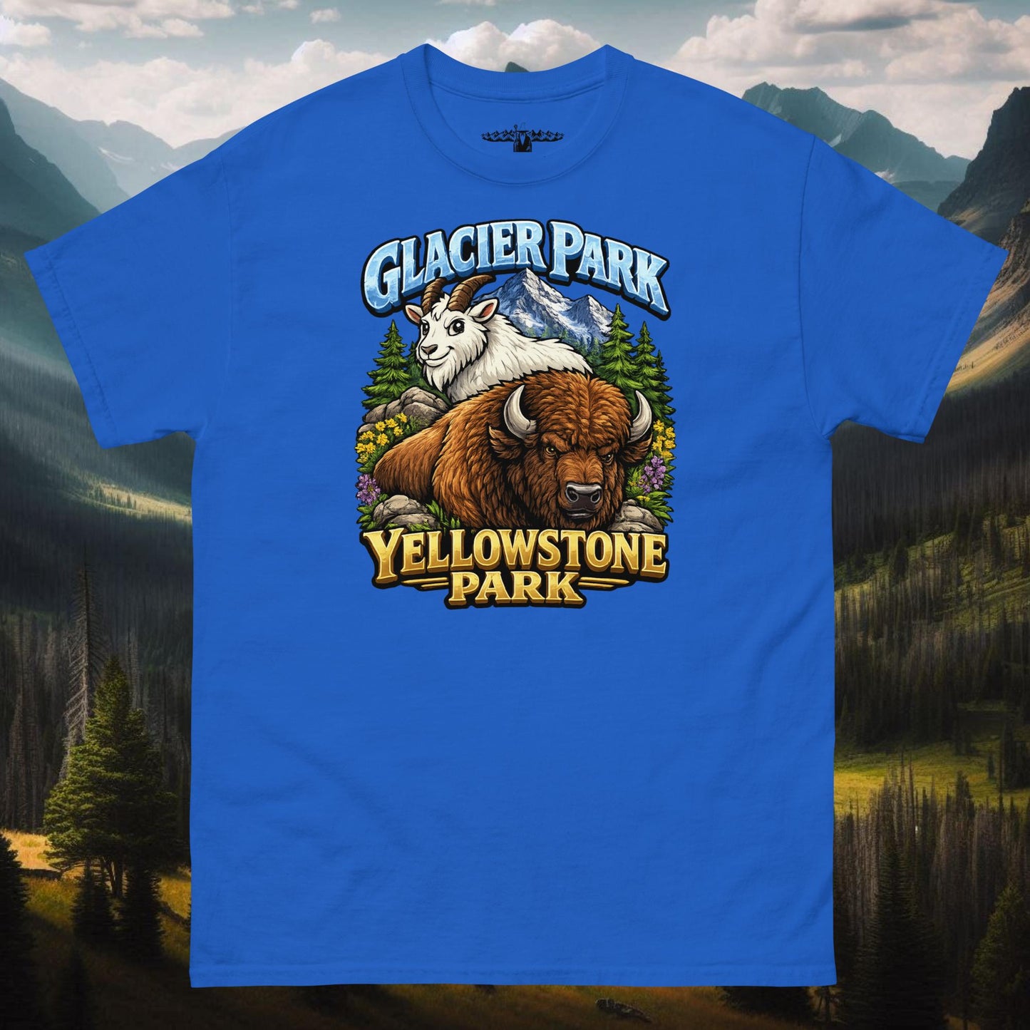 Glacier Yellowstone Goat Bison Unisex Classic Tee - Mountain Wizard