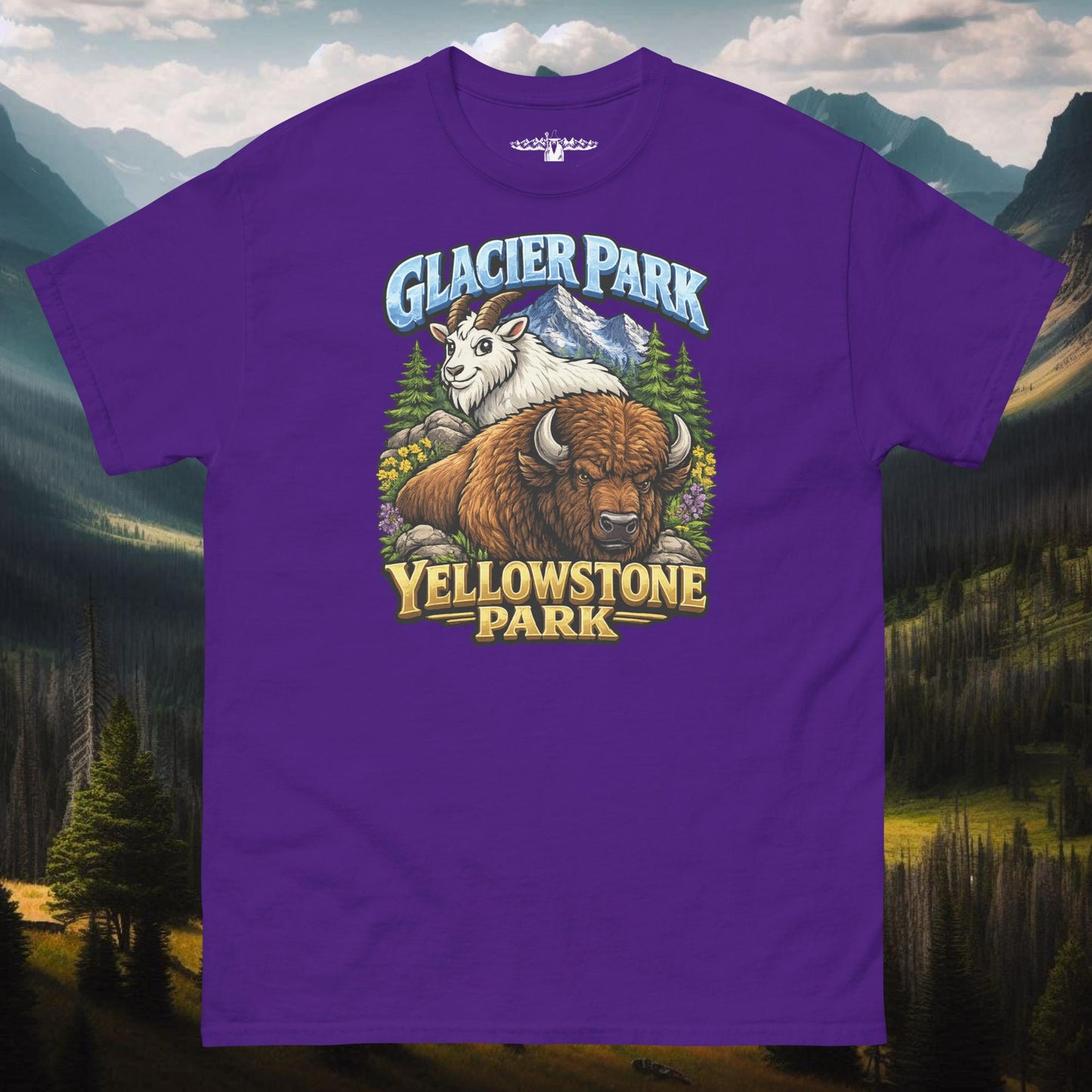 Glacier Yellowstone Goat Bison Unisex Classic Tee - Mountain Wizard