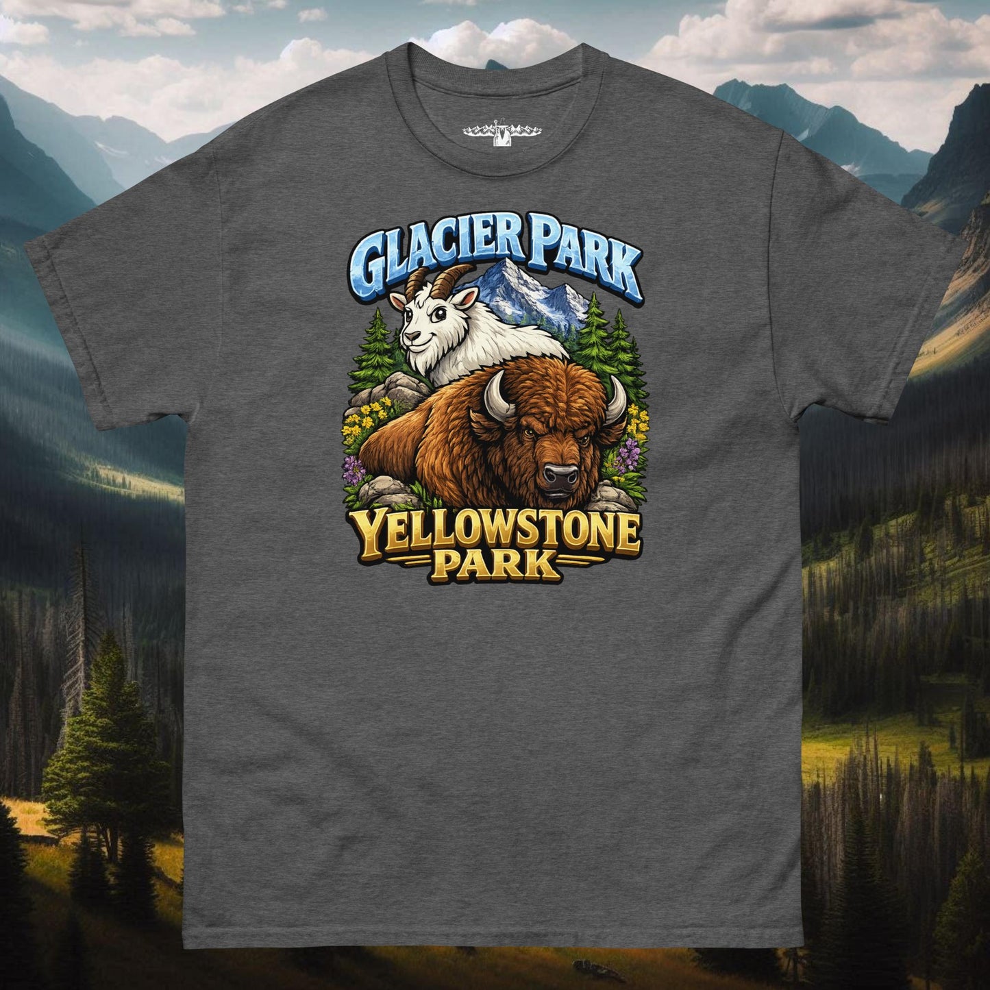 Glacier Yellowstone Goat Bison Unisex Classic Tee - Mountain Wizard