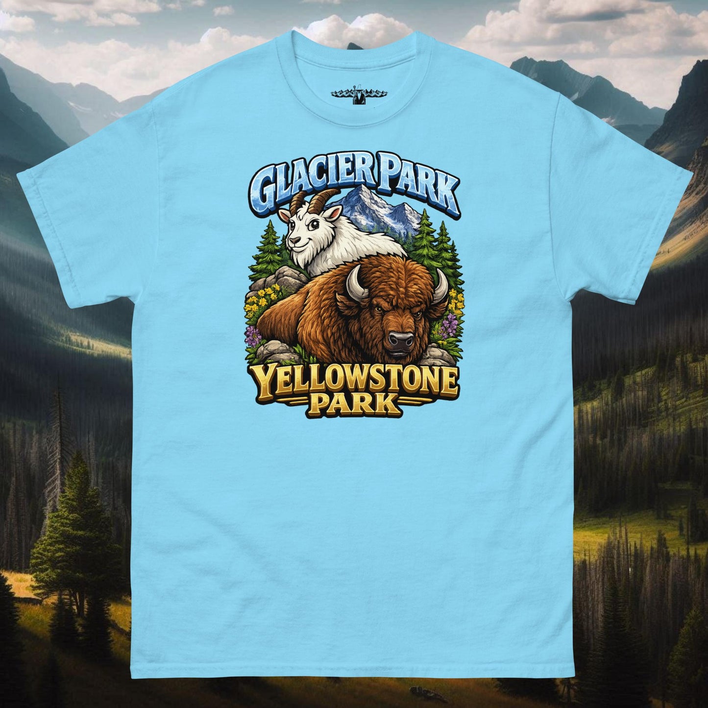 Glacier Yellowstone Goat Bison Unisex Classic Tee - Mountain Wizard