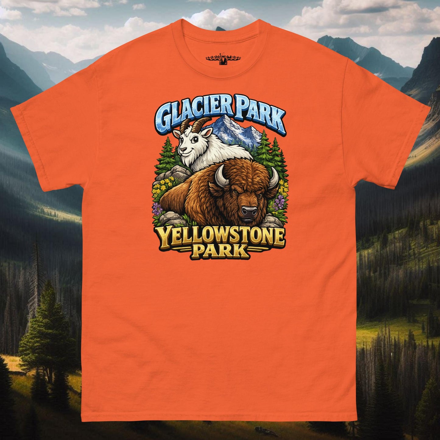 Glacier Yellowstone Goat Bison Unisex Classic Tee - Mountain Wizard