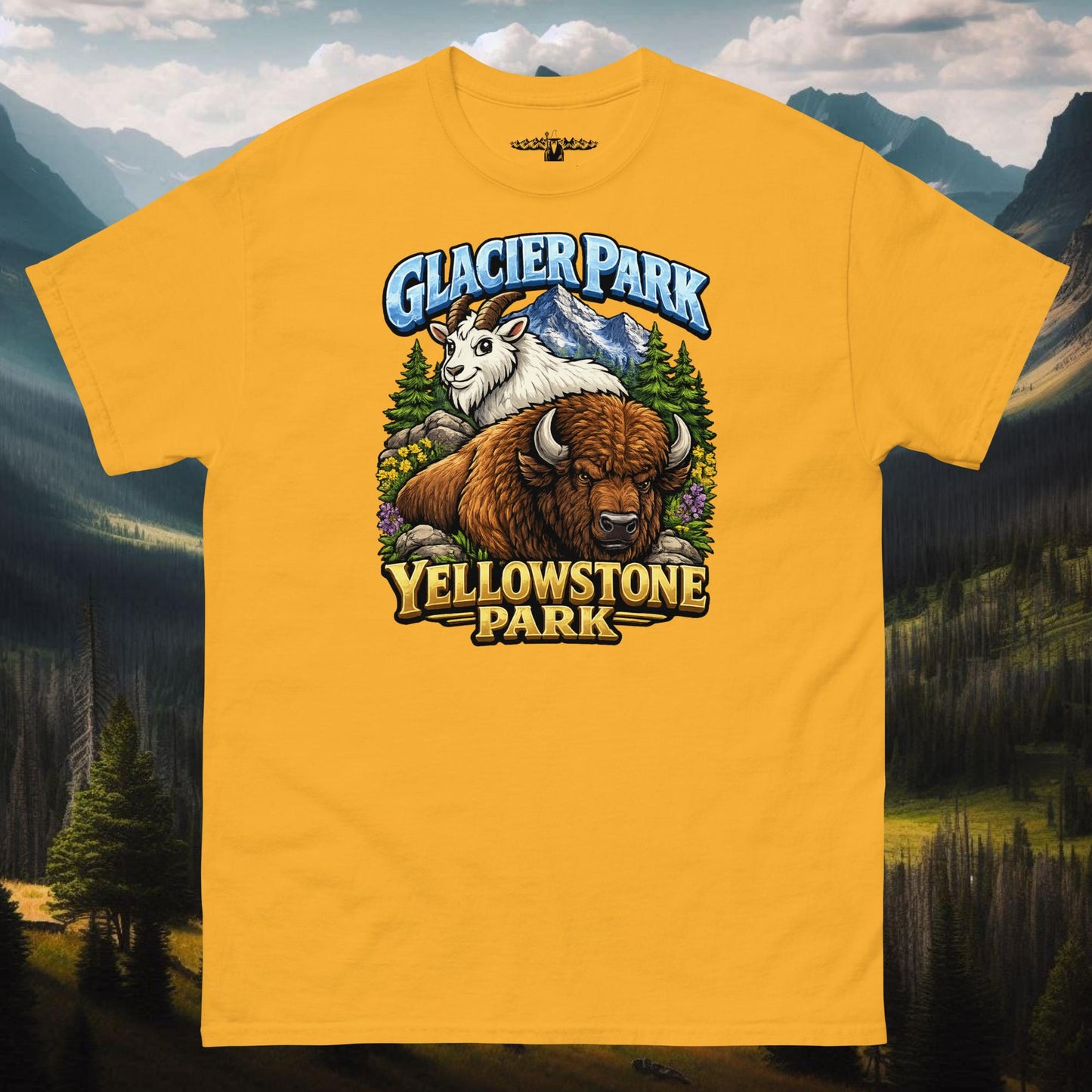 Glacier Yellowstone Goat Bison Unisex Classic Tee - Mountain Wizard