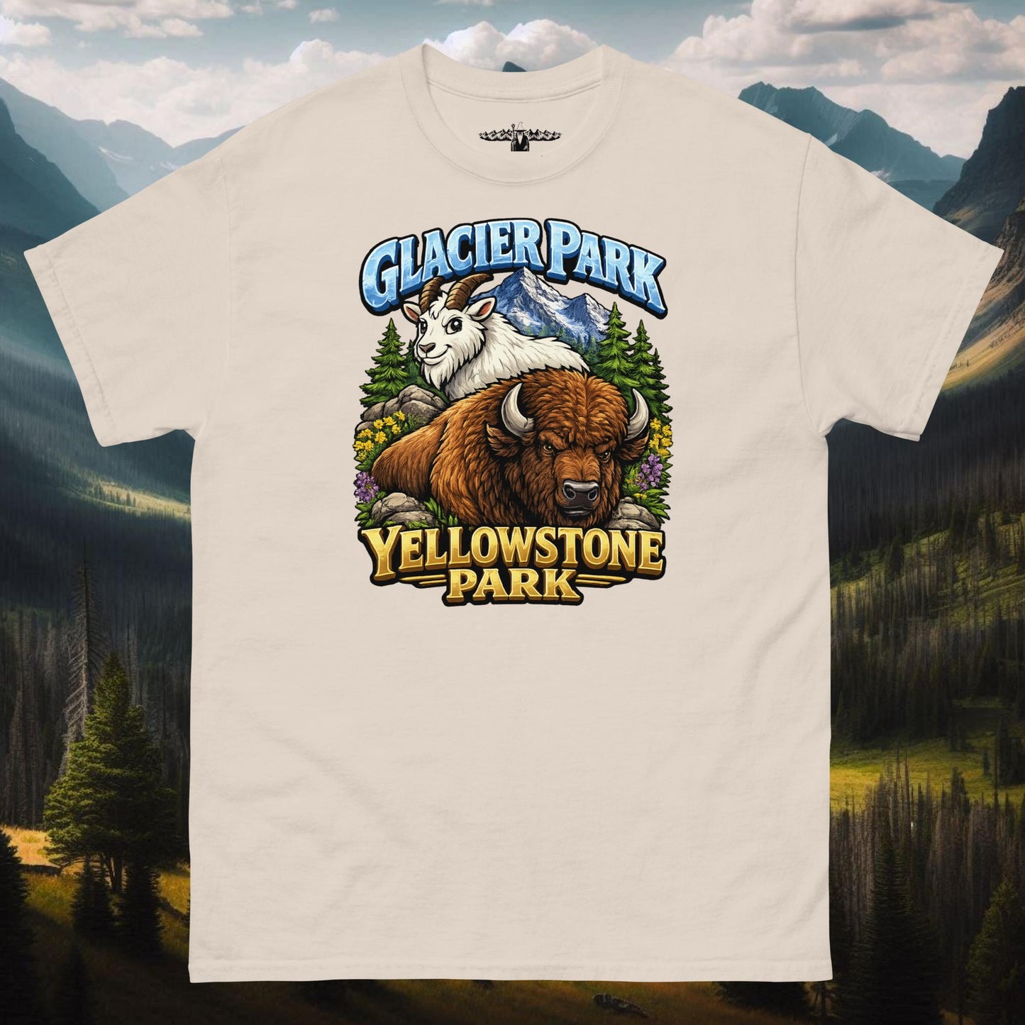 Glacier Yellowstone Goat Bison Unisex Classic Tee - Mountain Wizard