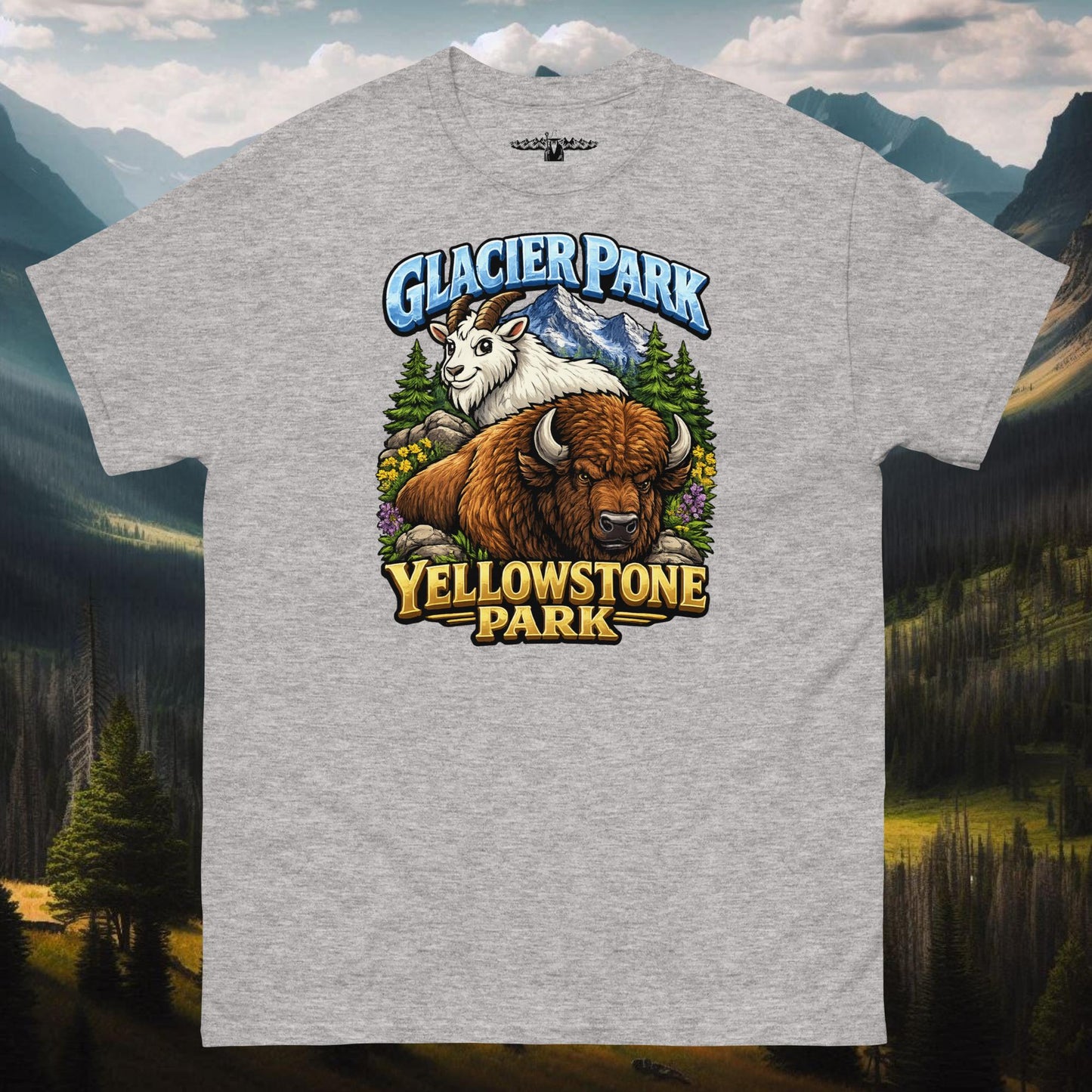 Glacier Yellowstone Goat Bison Unisex Classic Tee - Mountain Wizard