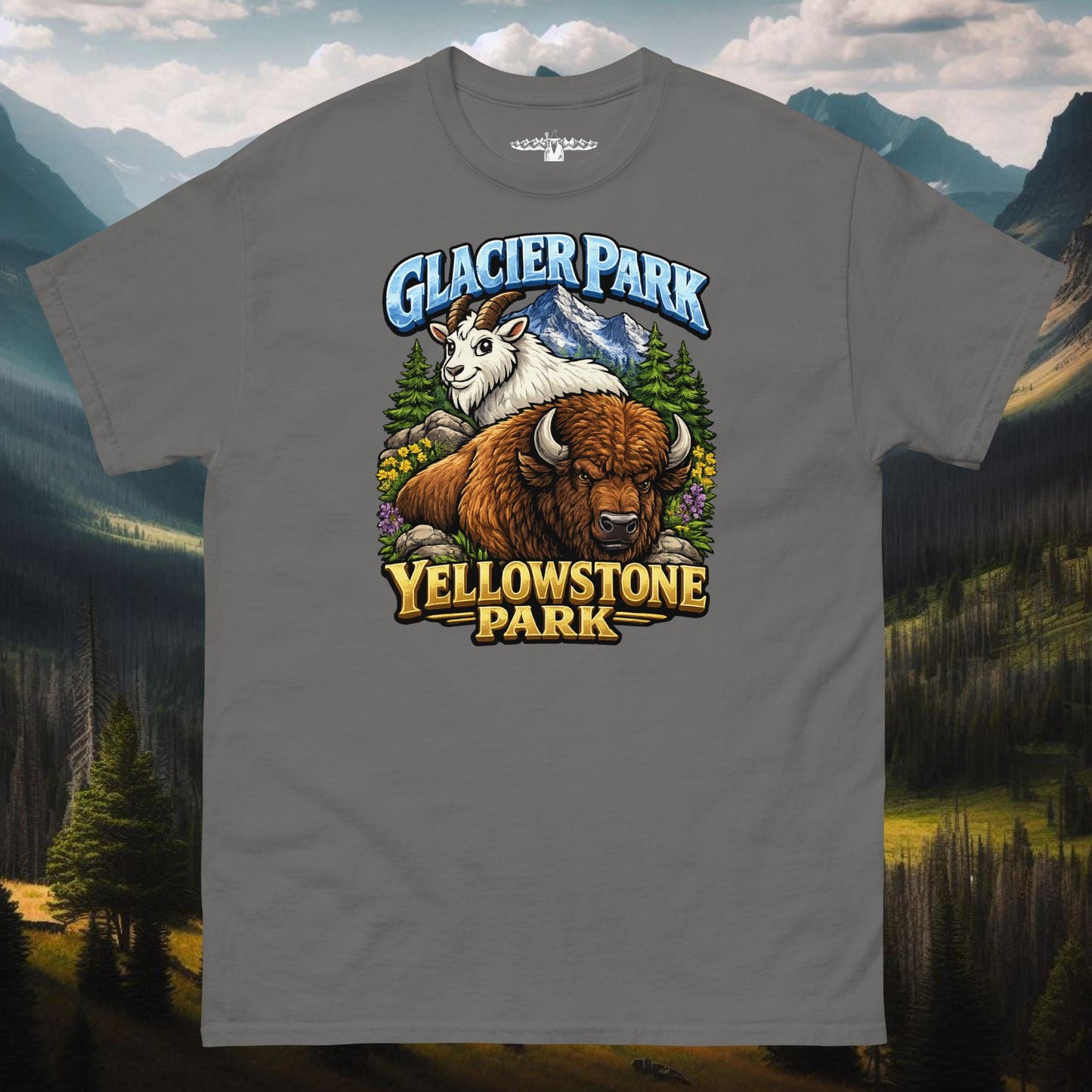 Glacier Yellowstone Goat Bison Unisex Classic Tee - Mountain Wizard