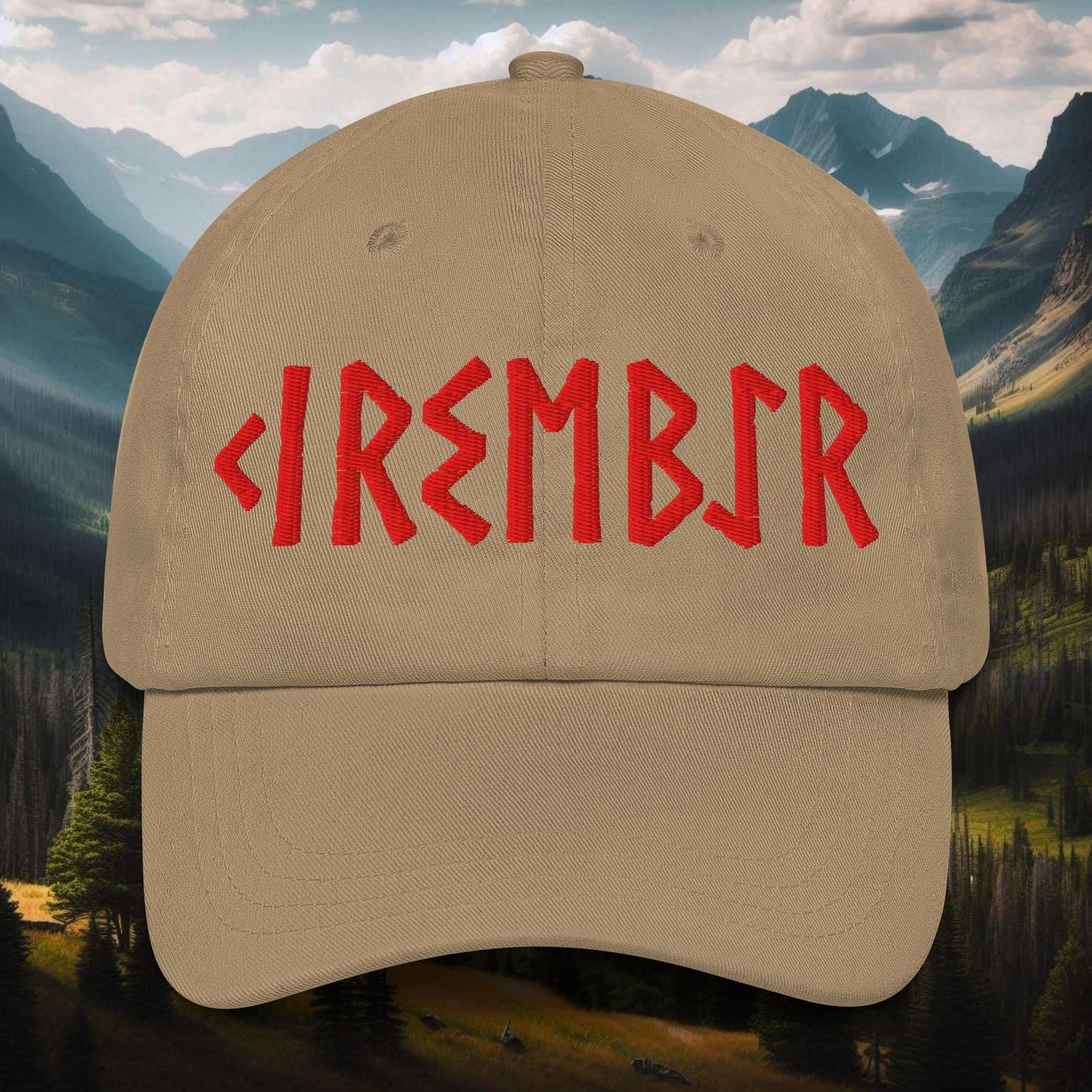 Norse Cherry Viking Runes Grizzlies Dad Hat - Mountain Wizard