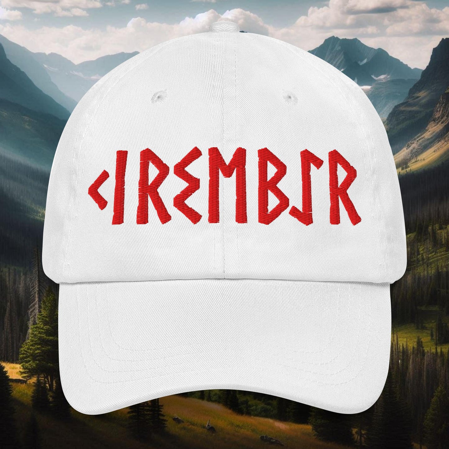 Norse Cherry Viking Runes Grizzlies Dad Hat - Mountain Wizard