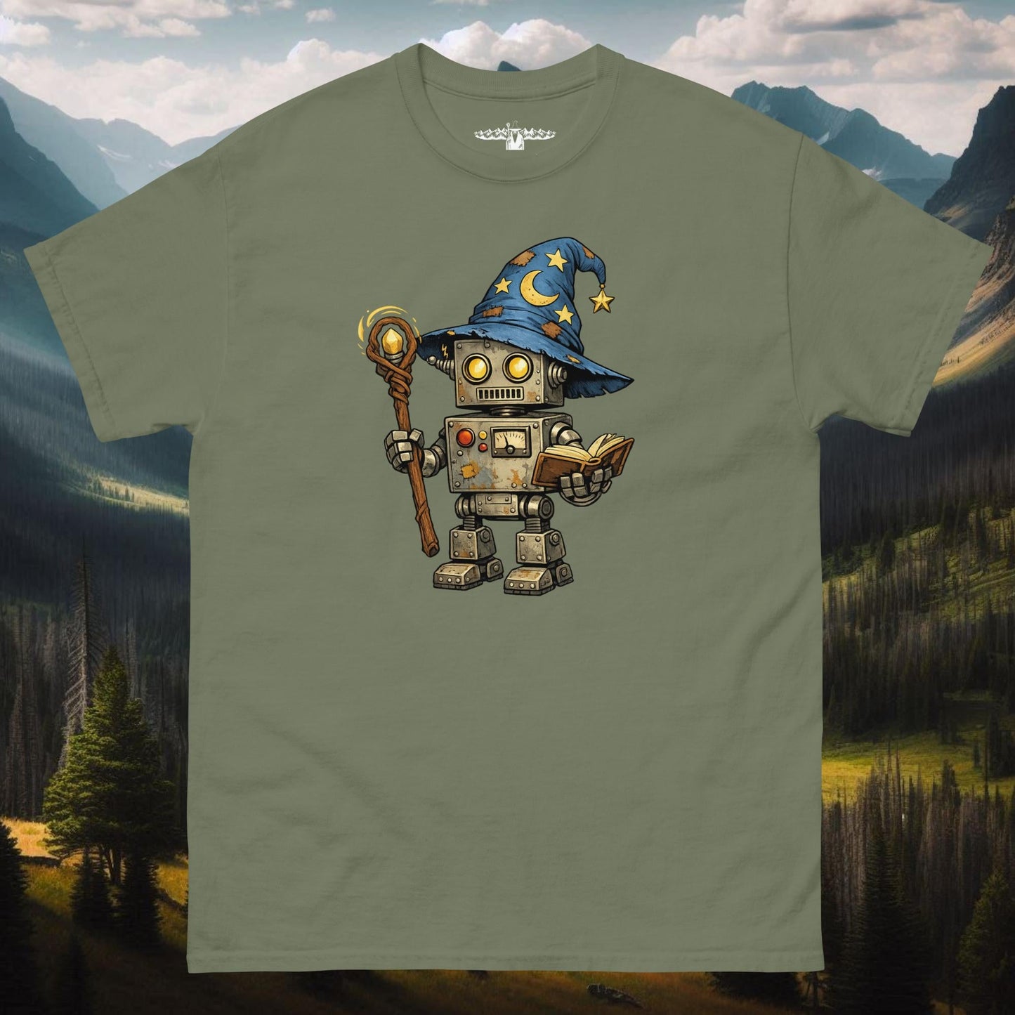 Robot Wizard Unisex Classic Tee - Mountain Wizard